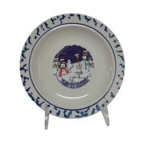 Charming Winter Snowman Decorative Plate Whimsical Christmas Decor Let it Snow